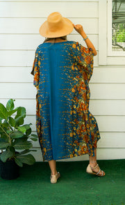 Teal Florals Kaftan