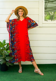 Red Florals Kaftan