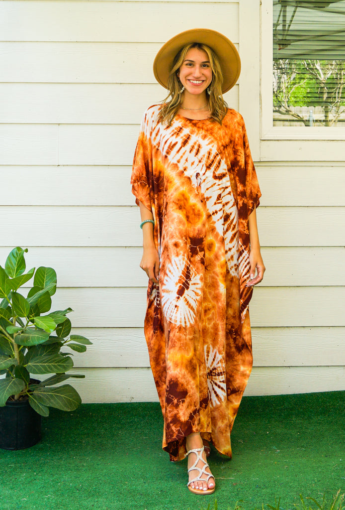 Amber Sunset Tie-Dye Kaftan