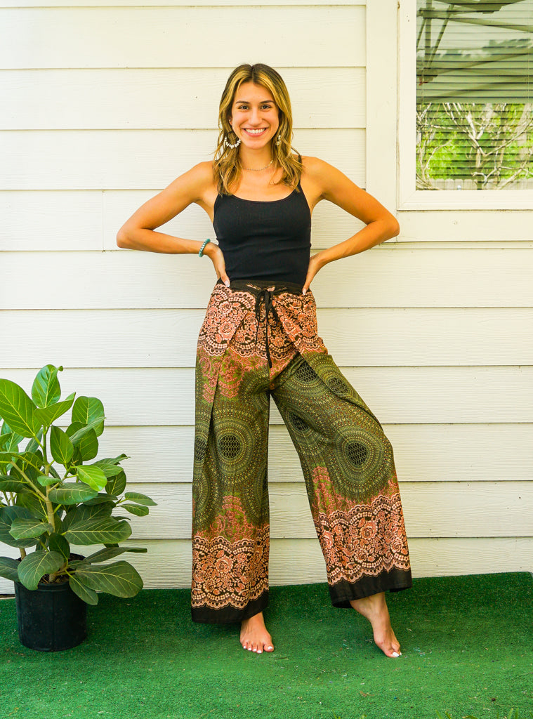 Mandala Palazzo Wrap Pants