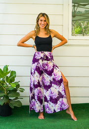 Purple Spiral Palazzo Wrap Pants