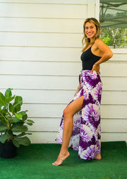 Purple Spiral Palazzo Wrap Pants