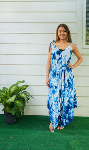 J83- Hand Dyed Wide Leg Boho Hippie Jumpsuits Rompers Pants