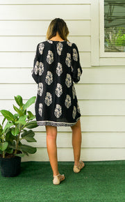 Black Floral Elegance Tunic