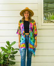 C3156- Hand Dyed Hippie Cardigan Cover Up