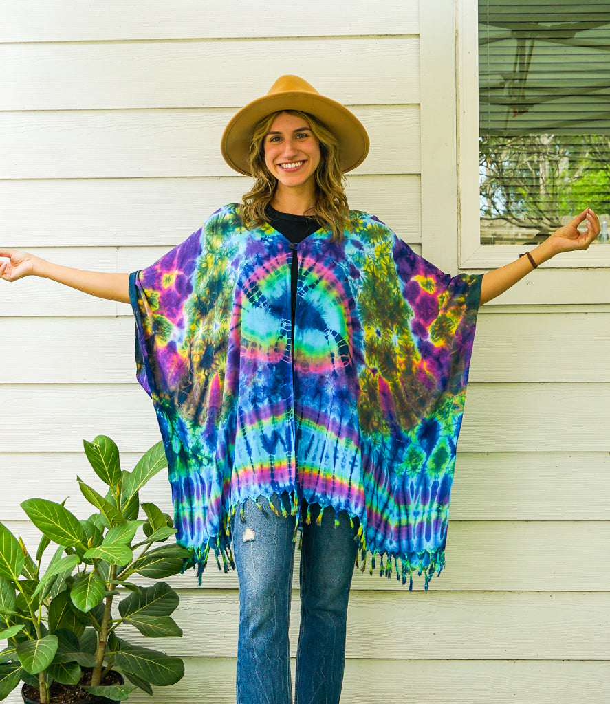 C3165- Hand Dyed Hippie Cardigan Cover Up