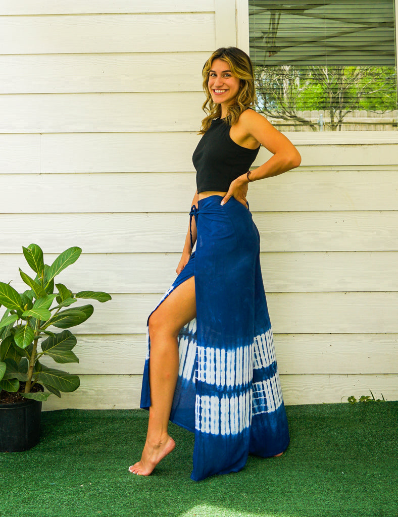 Shibori Hand Dyed Palazzo Wrap Pants