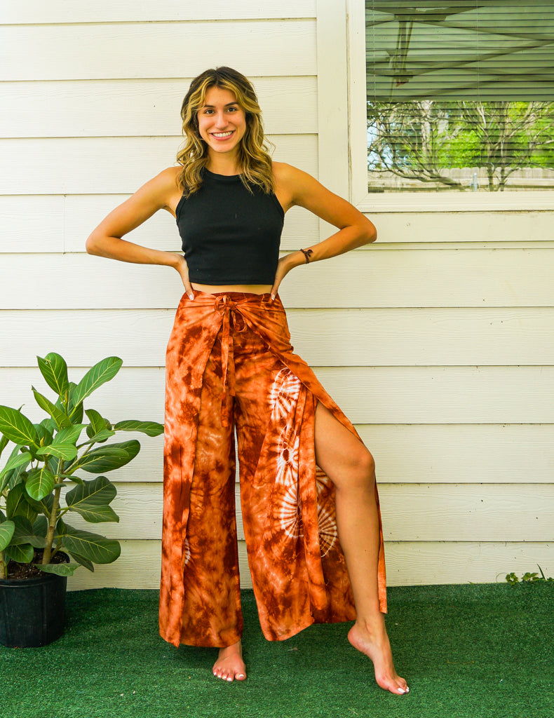 Shibori Hand Dyed Palazzo Wrap Pants