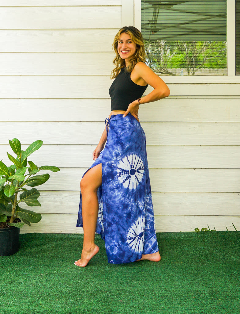 Shibori Hand Dyed Palazzo Wrap Pants