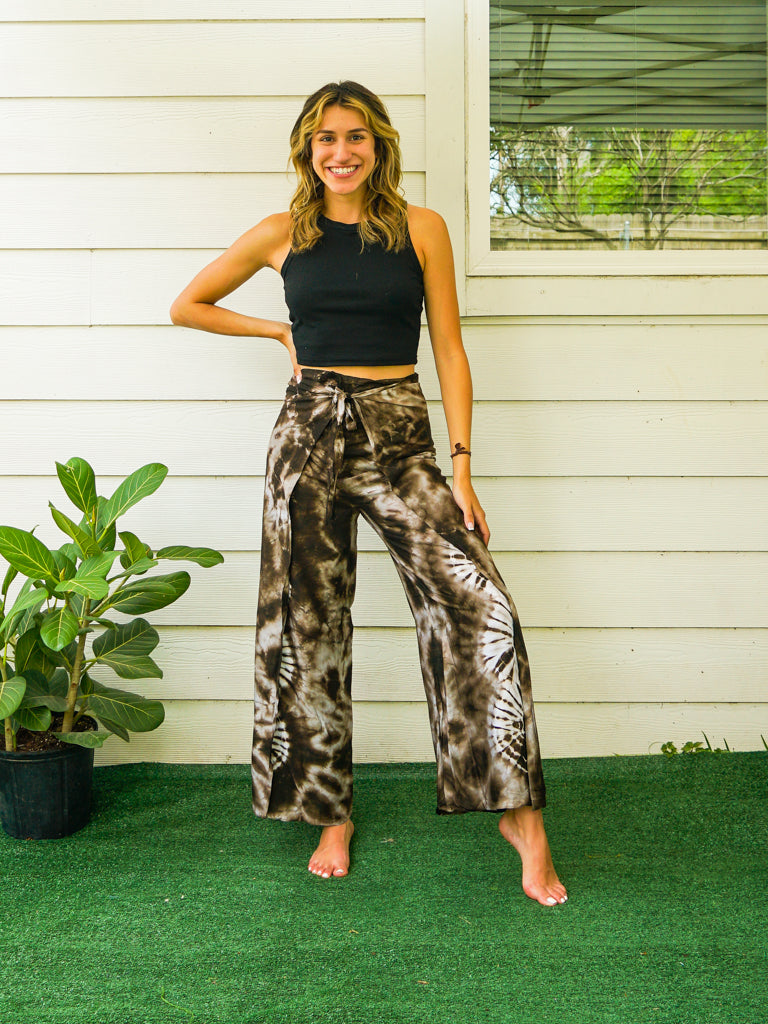 Shibori Hand Dyed Palazzo Wrap Pants