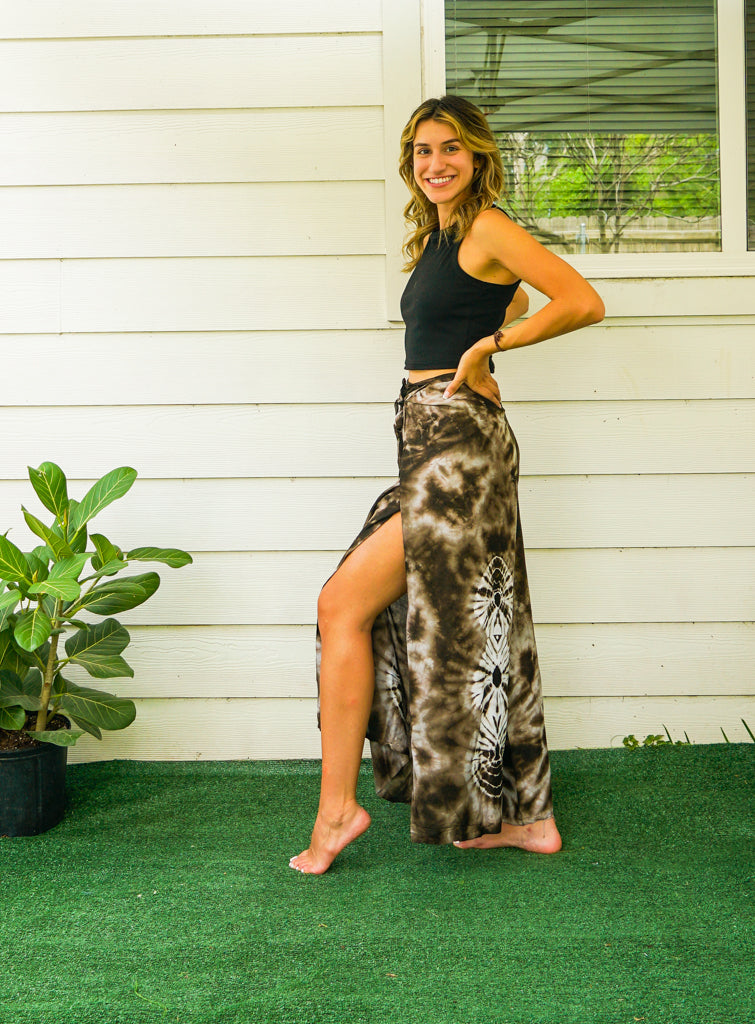 Shibori Hand Dyed Palazzo Wrap Pants