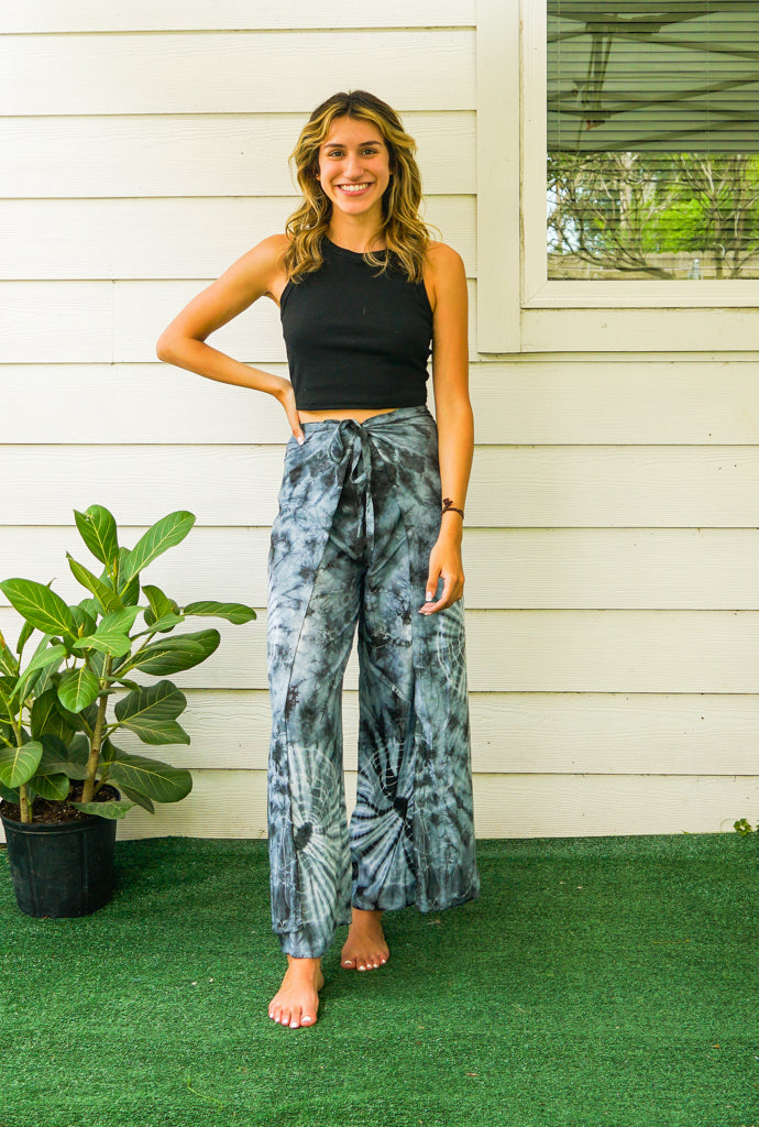 Shibori Hand Dyed Palazzo Wrap Pants