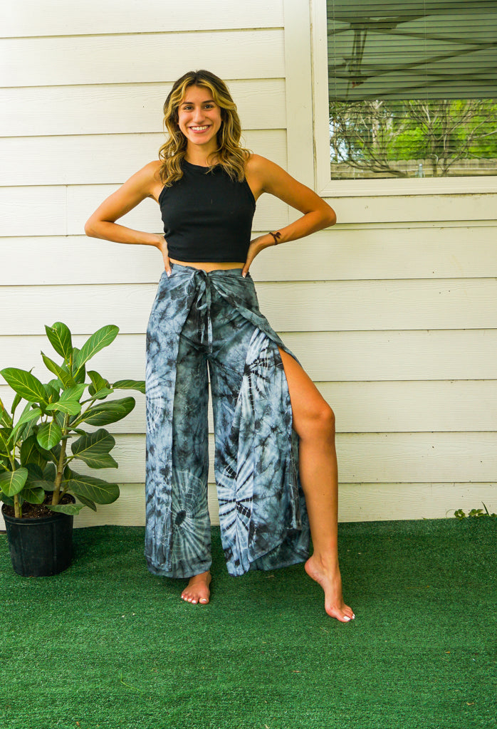 Shibori Hand Dyed Palazzo Wrap Pants