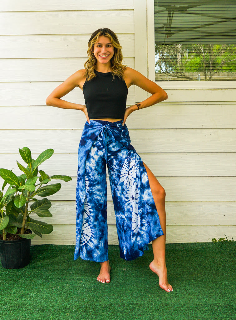 Shibori Hand Dyed Palazzo Wrap Pants