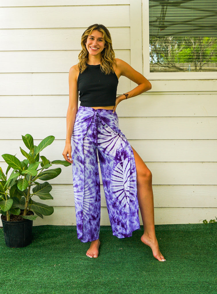 Shibori Hand Dyed Palazzo Wrap Pants