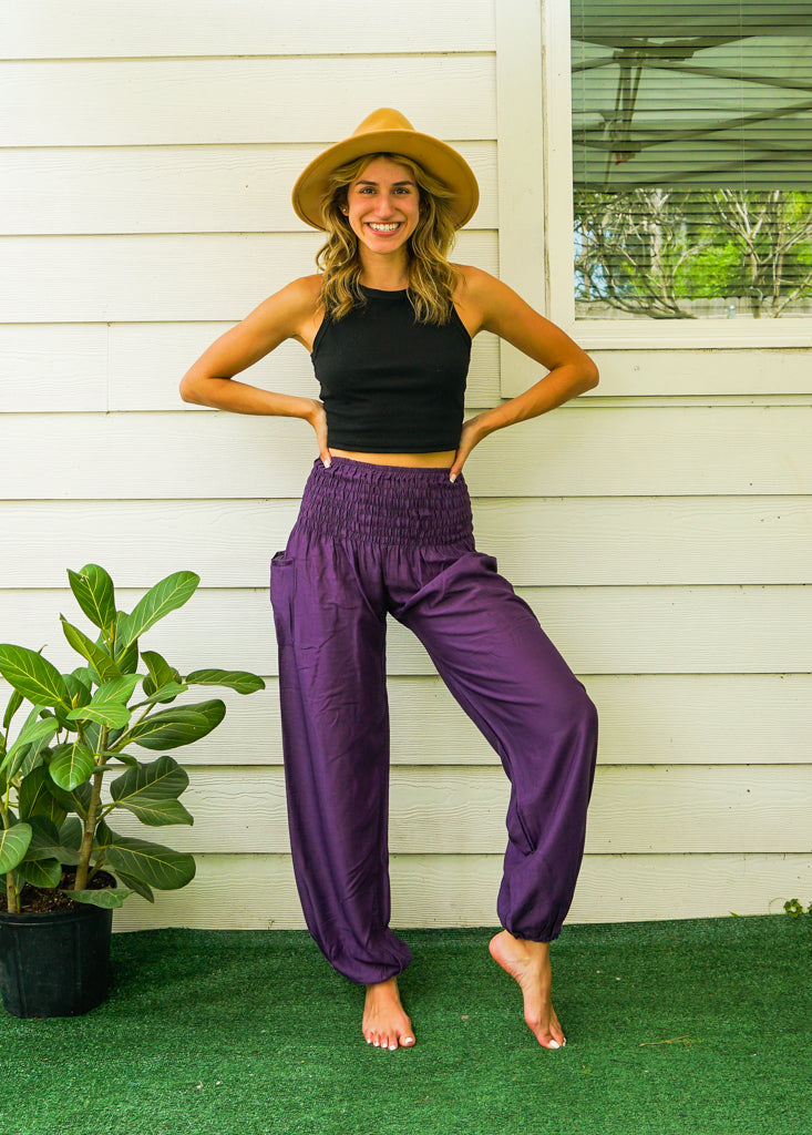 Solid Purple Harem Pants