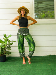 Green Royal Peacock Harem Pants