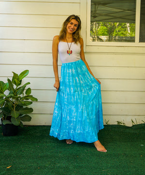 K3413- Hand Dyed Tiered Maxi Hippie Skirt