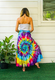 K3434- Hand Dyed Tiered Maxi Hippie Skirt