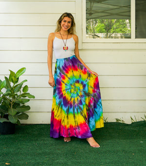 K3439- Hand Dyed Tiered Maxi Hippie Skirt