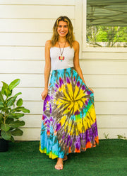 K3445- Hand Dyed Tiered Maxi Hippie Skirt