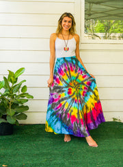 K3452- Hand Dyed Tiered Maxi Hippie Skirt