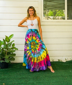K3452- Hand Dyed Tiered Maxi Hippie Skirt