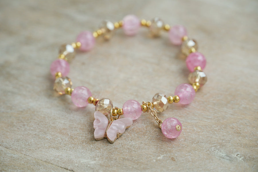 Blush Butterfly Charm Bracelet