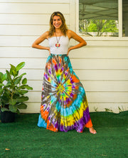 K3461- Hand Dyed Tiered Maxi Hippie Skirt