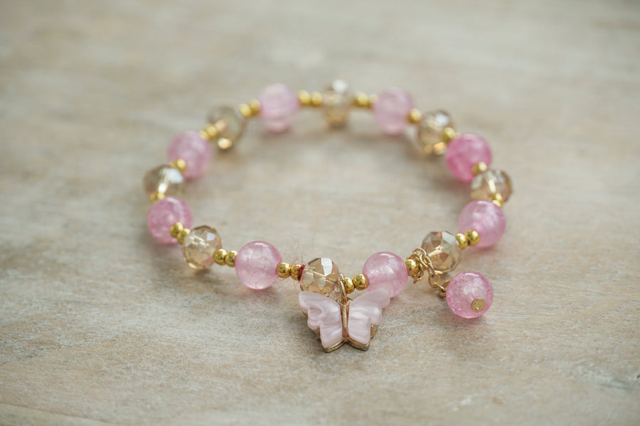 Blush Butterfly Charm Bracelet