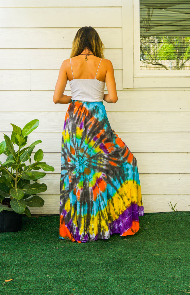 K3474- Hand Dyed Tiered Maxi Hippie Skirt