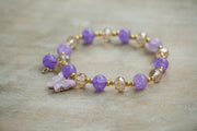 Lavender Butterfly Charm Bracelet