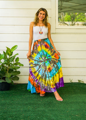 K3479- Hand Dyed Tiered Maxi Hippie Skirt