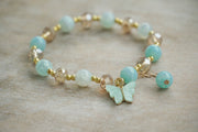 Jade Serenity Butterfly Charm Bracelet