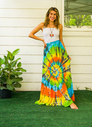 K3492- Hand Dyed Tiered Maxi Hippie Skirt