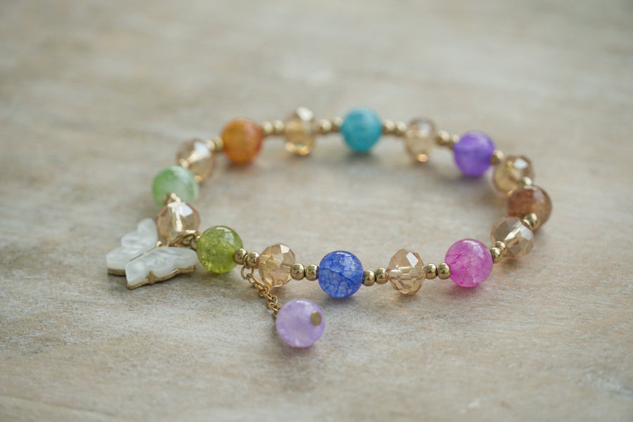 Radiant Harmony Butterfly Charm Bracelet