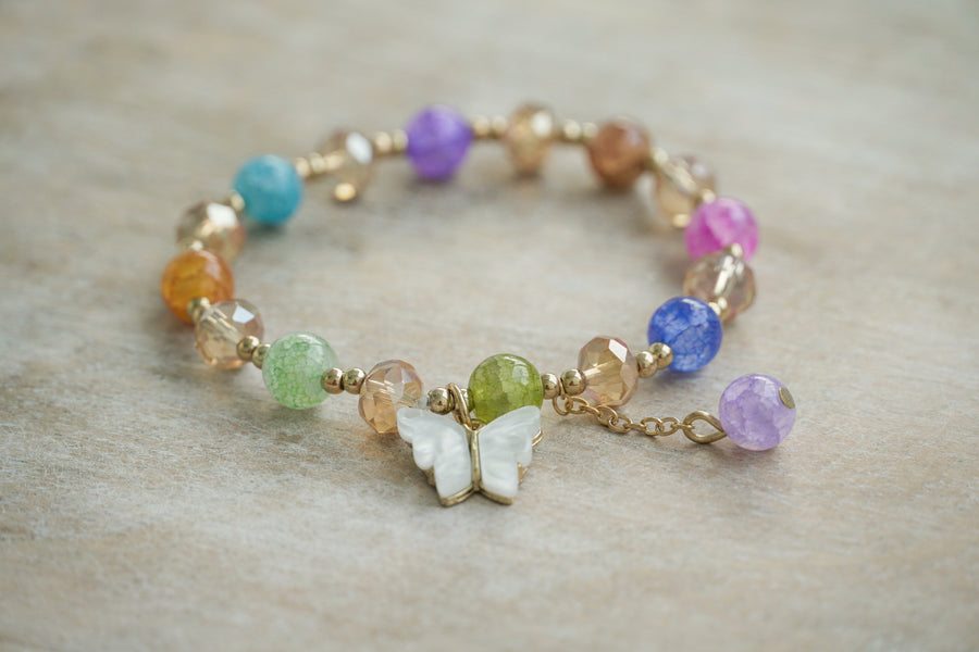 Radiant Harmony Butterfly Charm Bracelet