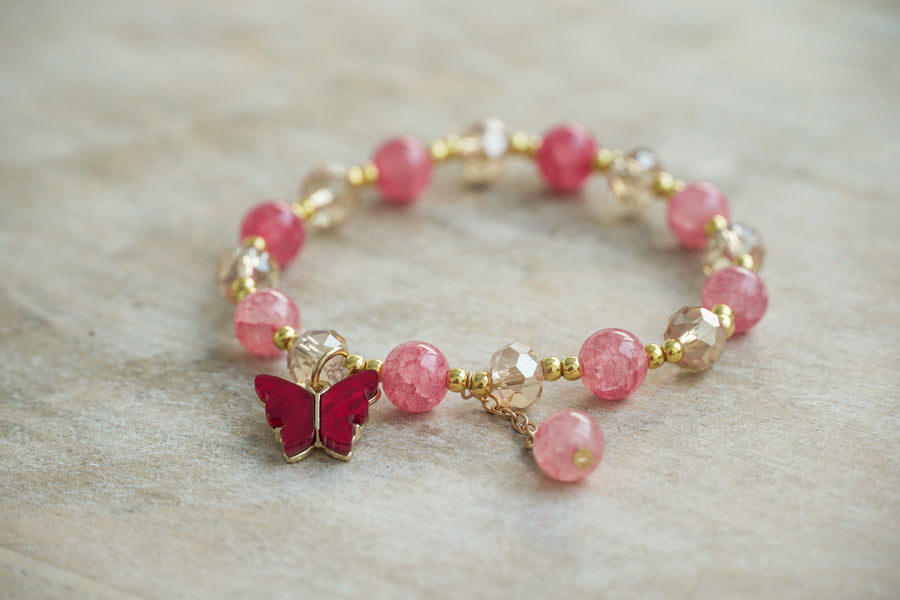 Ruby Rose Butterfly Bracelet