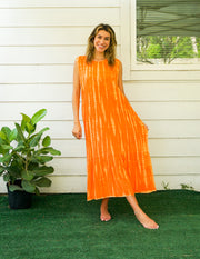 S3526- Shibori Tie Dye Tiered Dress