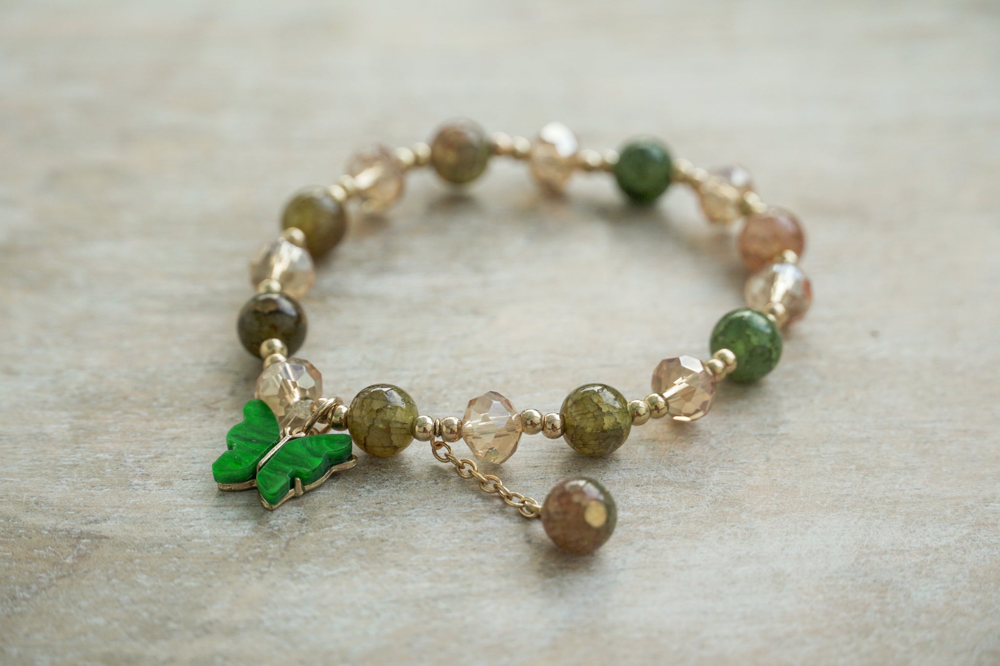 Emerald Grove Butterfly Bracelet