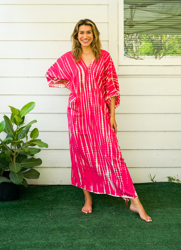 S3565- Shibori Tie Dye Kaftan