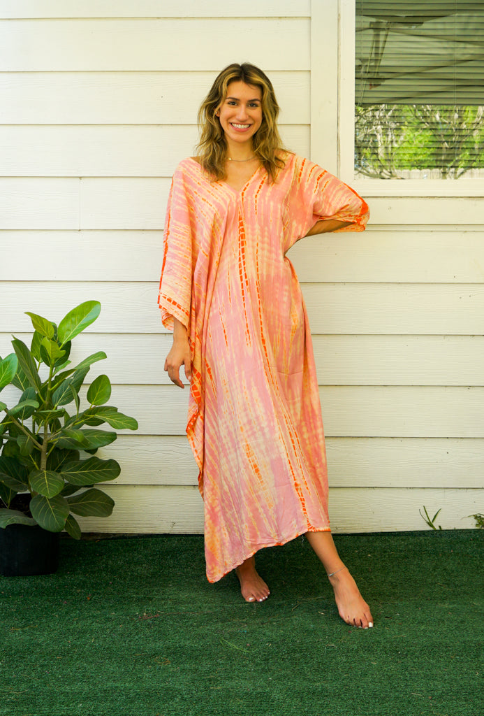 S3573- Shibori Tie Dye Kaftan