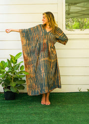 S3582- Shibori Tie Dye Kaftan