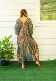 S3582- Shibori Tie Dye Kaftan