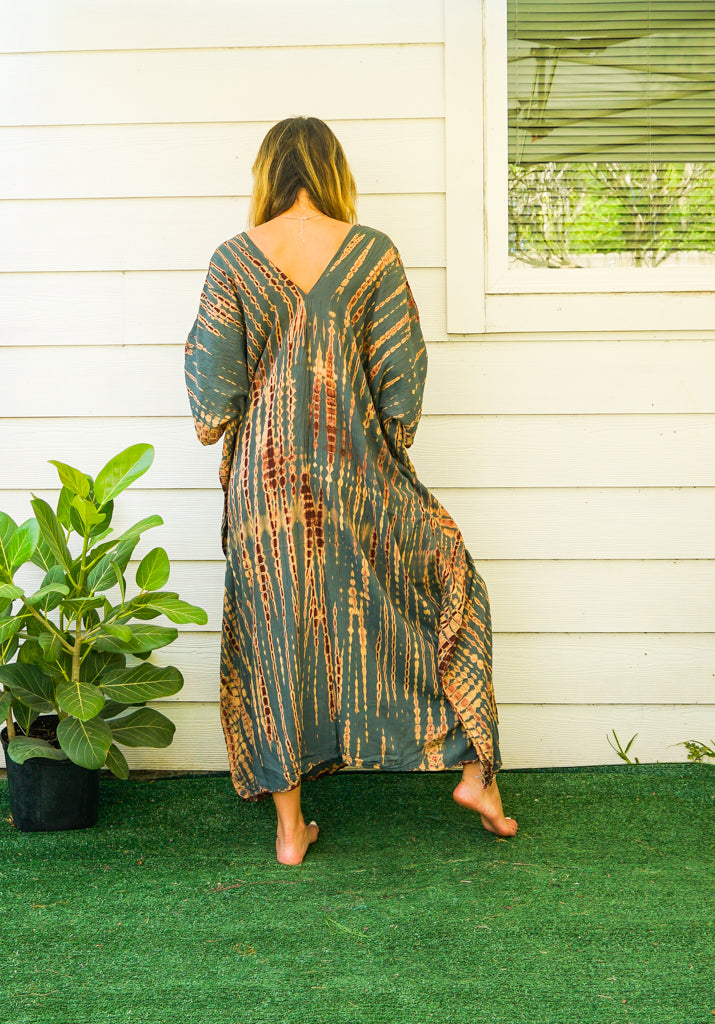 S3582- Shibori Tie Dye Kaftan