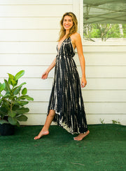 D2- Shibori Hand Dyed Goddess Boho Maxi Dress