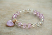 Amethyst Heart Bracelet