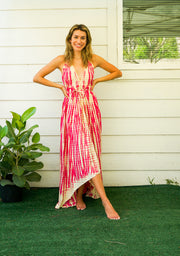 D5- Shibori Hand Dyed Goddess Boho Maxi Dress