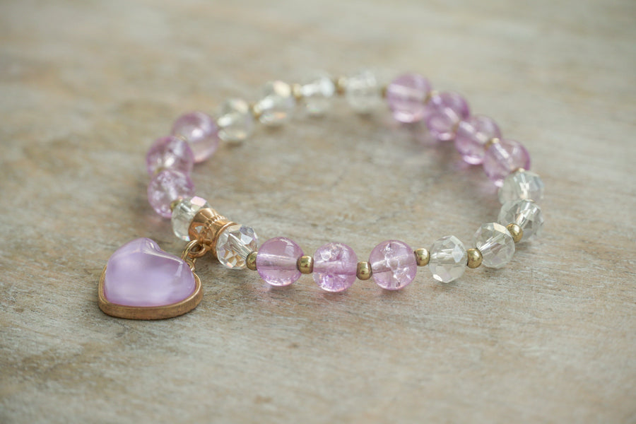 Amethyst Heart Bracelet