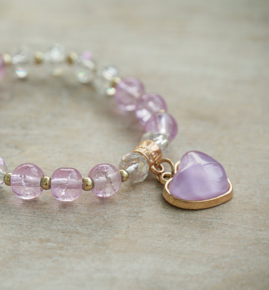 Amethyst Heart Bracelet